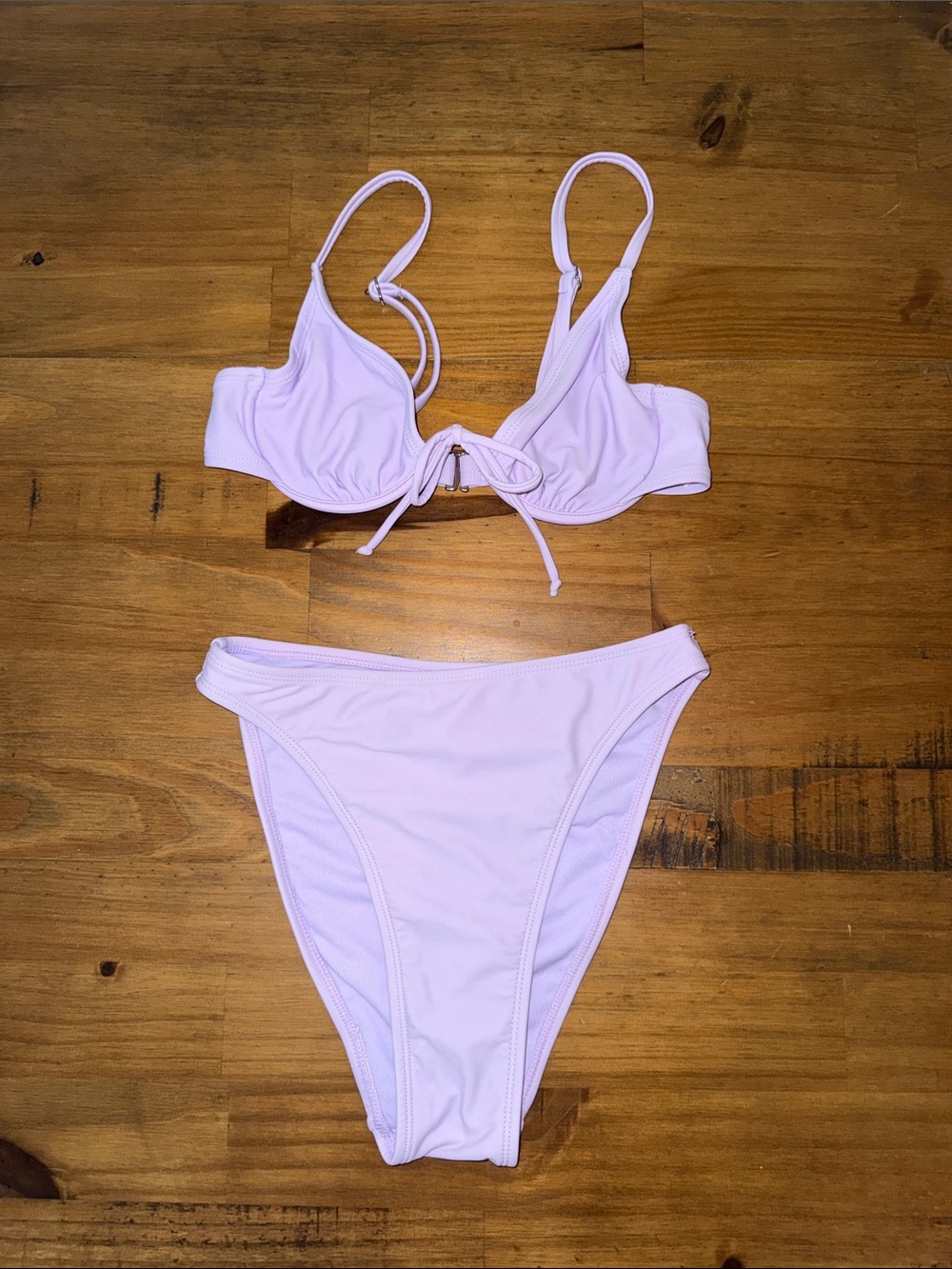 wild fable Lilac Tie-Front Bikini Set